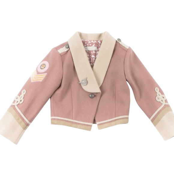 Stella McCartney Other - STELLA MCCARTNEY Kids Lee Jacket Wool With Military Detailing Pink/Beige Girl 6Y